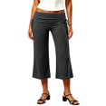 thumbnail image 2 of Rhuody Women Summer Pants Staight Leg Empire Waist Solid Color Shorts For Gym Workout Classic Bottoms Xl Grey, 2 of 5