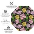 thumbnail image 3 of Honeii Colorful Roses print Leather Coaster Set of 4, ideal for safeguarding your furniture from drinks spills and effortless cleanup-Octagon, 3 of 6