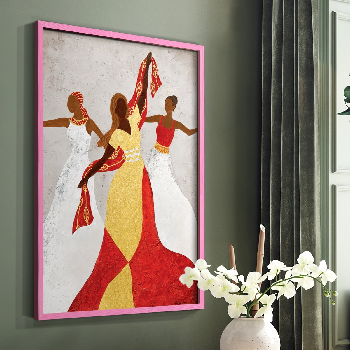 Golden Celebration in Pink Solid Wood 8 x 10 Framed Print
