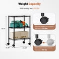 thumbnail image 5 of EDX 3 Tier Heavy Duty Adjustable Wire Shelving with Wheels, Storage Racks for Garage Kitchen Pantry Laundry Office, Easy Assembly, 23"W x 13"D x 31"H, Black, 5 of 11
