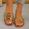 thumbnail image 2 of Xfvqtps Women Flat Sandals Slide Slip on Casual Shoes Straps Summer Sandals Comfortable Lightweight Slippers, 2 of 8