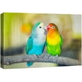 thumbnail image 3 of PixonSign Canvas Print Wall Art Lovebird Parrots on Tree Animals Wilderness Photography Realism Contemporary Closeup Relax/Calm Multicolor Ultra for Living Room, Bedroom, Office - 16x24, 3 of 5