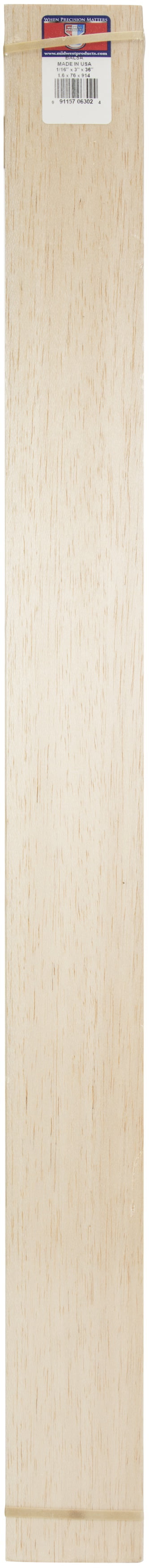 Midwest Products 6303 Balsa Wood 3/32 x 3 x 36 inch - Quantity of 10 Pieces