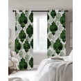 thumbnail image 4 of Dark Green Geometric Moroccan Kitchen Curtains Abstract Art Ombre Modern Cafe Short Curtains for Bathroom Blackout Window Curtain Small Window Treatment Drapes for Bedroom Living Room 27.5"x39"x2, 4 of 9