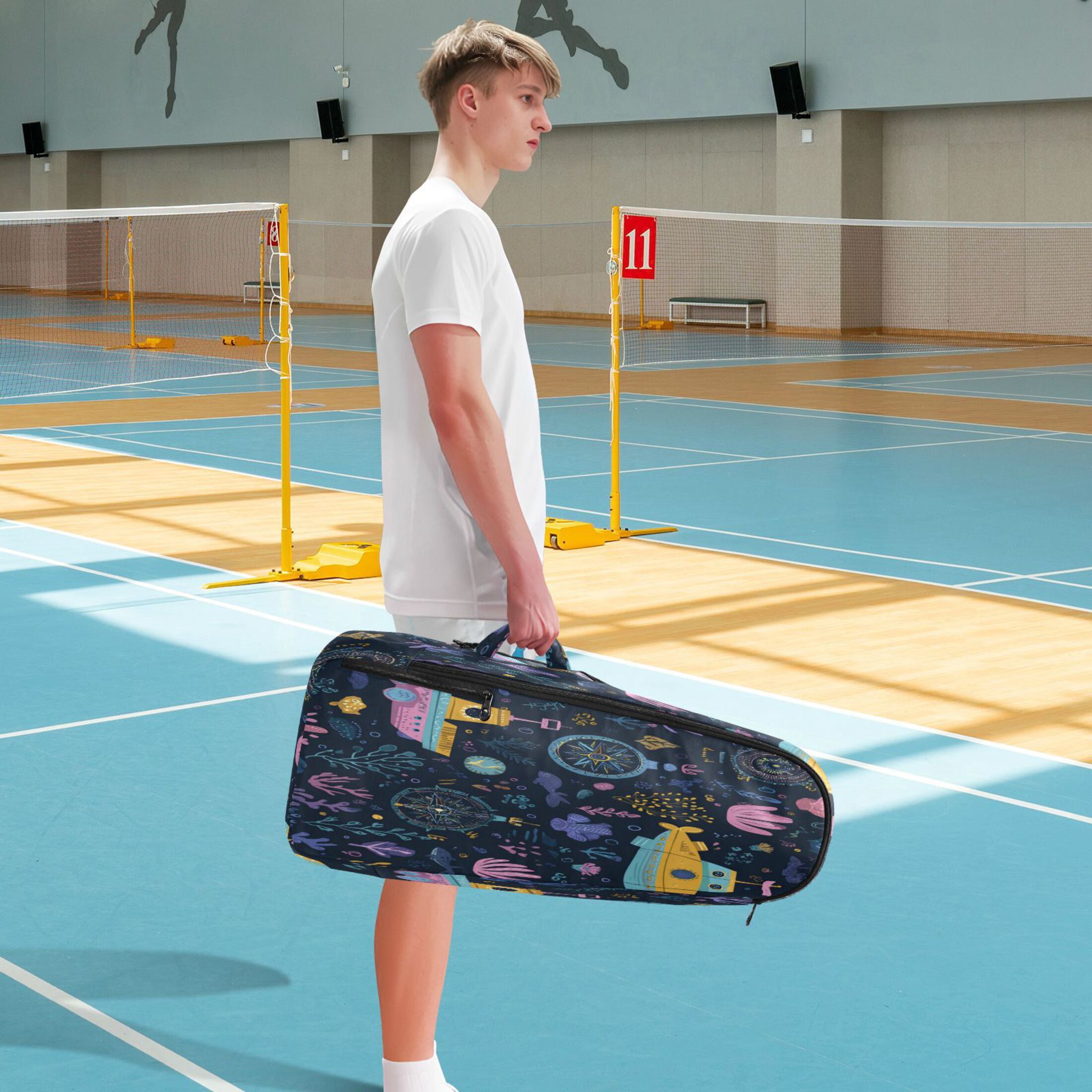 2 Racquet Holder Tennis Backpack Tennis Racket Covers Gym Bags Interesting Underwater Paradise
