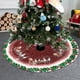 thumbnail image 4 of Falda de poliéster colorida para árbol de Navidad | 90 cm/35,4 pulgadas, con estampado de muñecos de nieve y copos de nieve | Decoración navideña reutilizable para fiestas en casa o en la oficina, 4 of 5