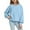 Light Blue, variant on Mgmyaa Girls Long Sleeve Sweatshirt Pullover Solid Sporty Relaxed Fit Tops 5-15 Years