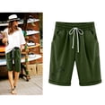 thumbnail image 2 of Women's Bermuda Shorts Jersey Shorts,Flag Print Long Shorts for Women Knee Length Lounge Athletic Drawstring Elastic Waist Shorts, 2 of 6