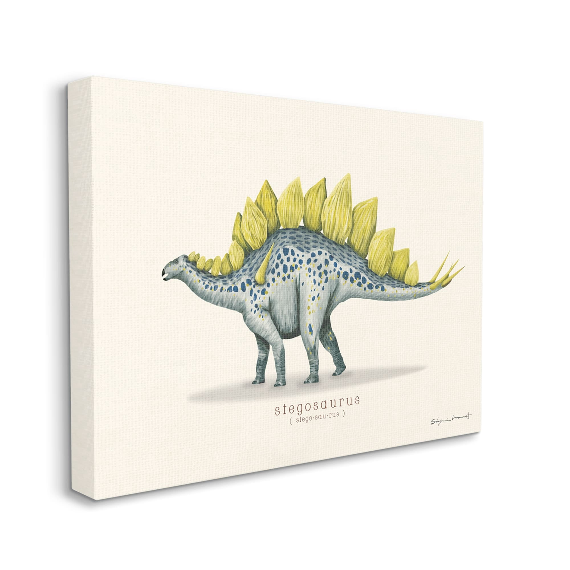 Stupell Educational Stegosaurus Dinosaur Animals & Insects Painting Gallery Wrapped Canvas Print Wall Art