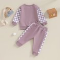 thumbnail image 4 of Douhoow 0-3Y Baby Girl Fall Outfits Long Sleeve Patchwork Checkerboard Sweatshirts Pants 2Pcs Set, 4 of 9