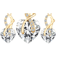 thumbnail image 2 of Necklace Earring Heart Set Clear Rhinestone Anti-Tarnish Gold Tone Jewelry Set, J-42-C, 2 of 4