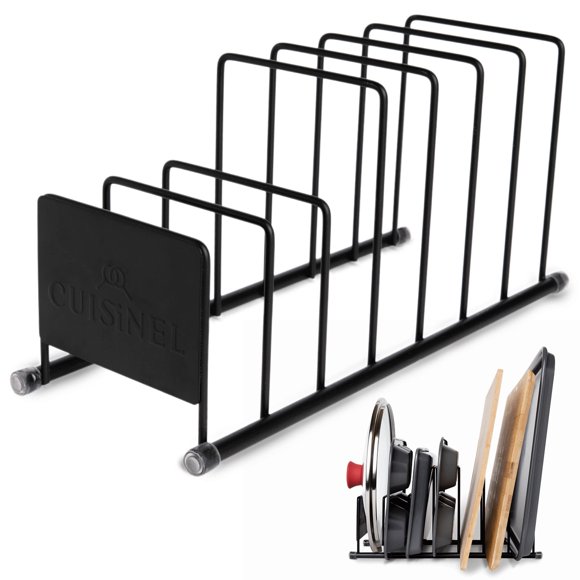 Estante organizador para ollas y platos Cuisinel, negro mate