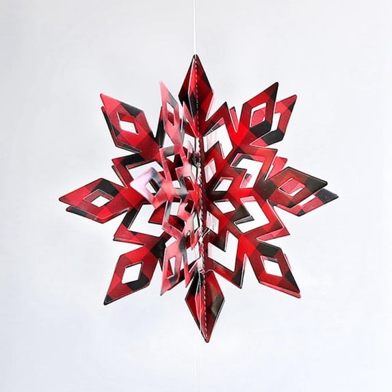 3D Snowflake Ornaments 6Pcs Christmas Snowflake Xmas Hanging Decoration (3 Sizes 2 Pieces Each)