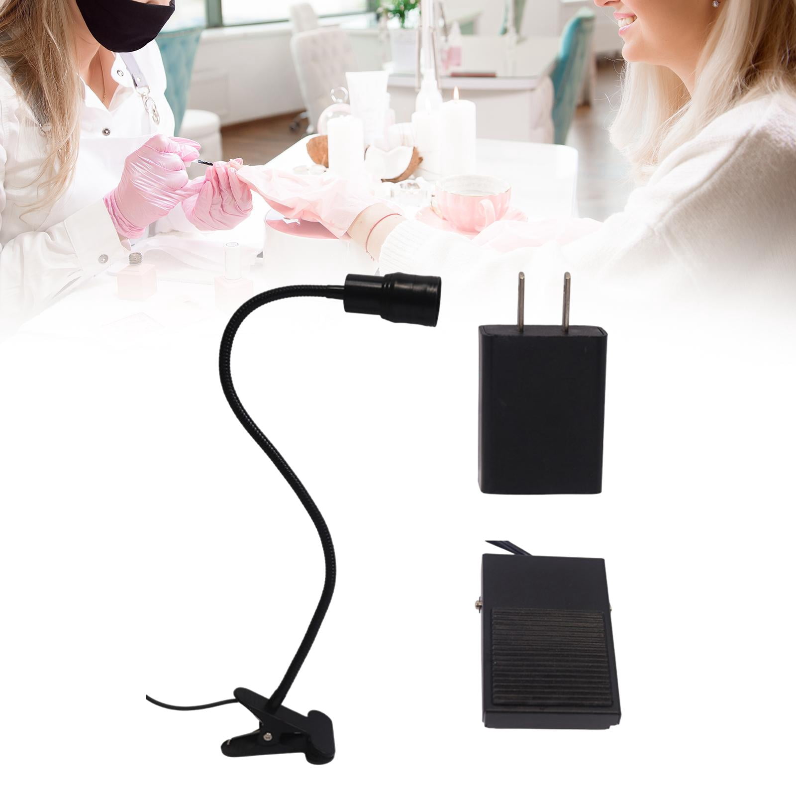 FITYLE Lash Light for Eyelash with Clip 5W Flexible Gooseneck,Portable with Foot Pedal for Beauty, Studio, Lash Technicians Home