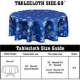 thumbnail image 3 of Winter Blue Snowflake Tablecloth Blue and White Round Tablecloth 60 Inch Snow Winter Table Cloth for Farmhouse Kitchen Decor Polyester Fabric Christmas Table Cover for Holiday Party Outdoor Camping, 3 of 6