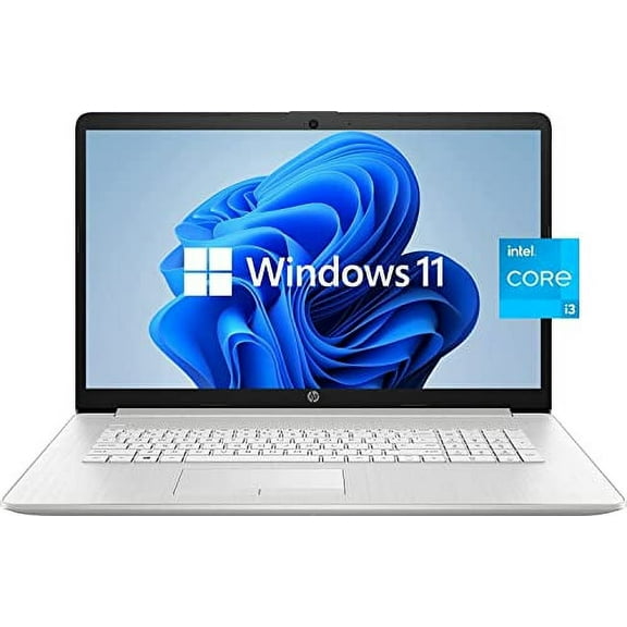 HP New 17 Laptop, 17.3" HD  LED Display, Intel Core i3-1115G4, 16GB DDR4 SDRAM 512GB SSD, Wi-Fi, Bluetooth, HDMI, Webcam, Windows 11 Home in S Mode, Natural Silver