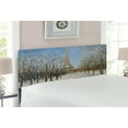 thumbnail image 2 of Country Headboard, Winter Scene of Historical Eiffel Tower in Paris Snowy City Europe Urban View, Upholstered Decorative Metal Bed Headboard with Memory Foam, Full Size, White Blue Grey, by Ambesonne, 2 of 4