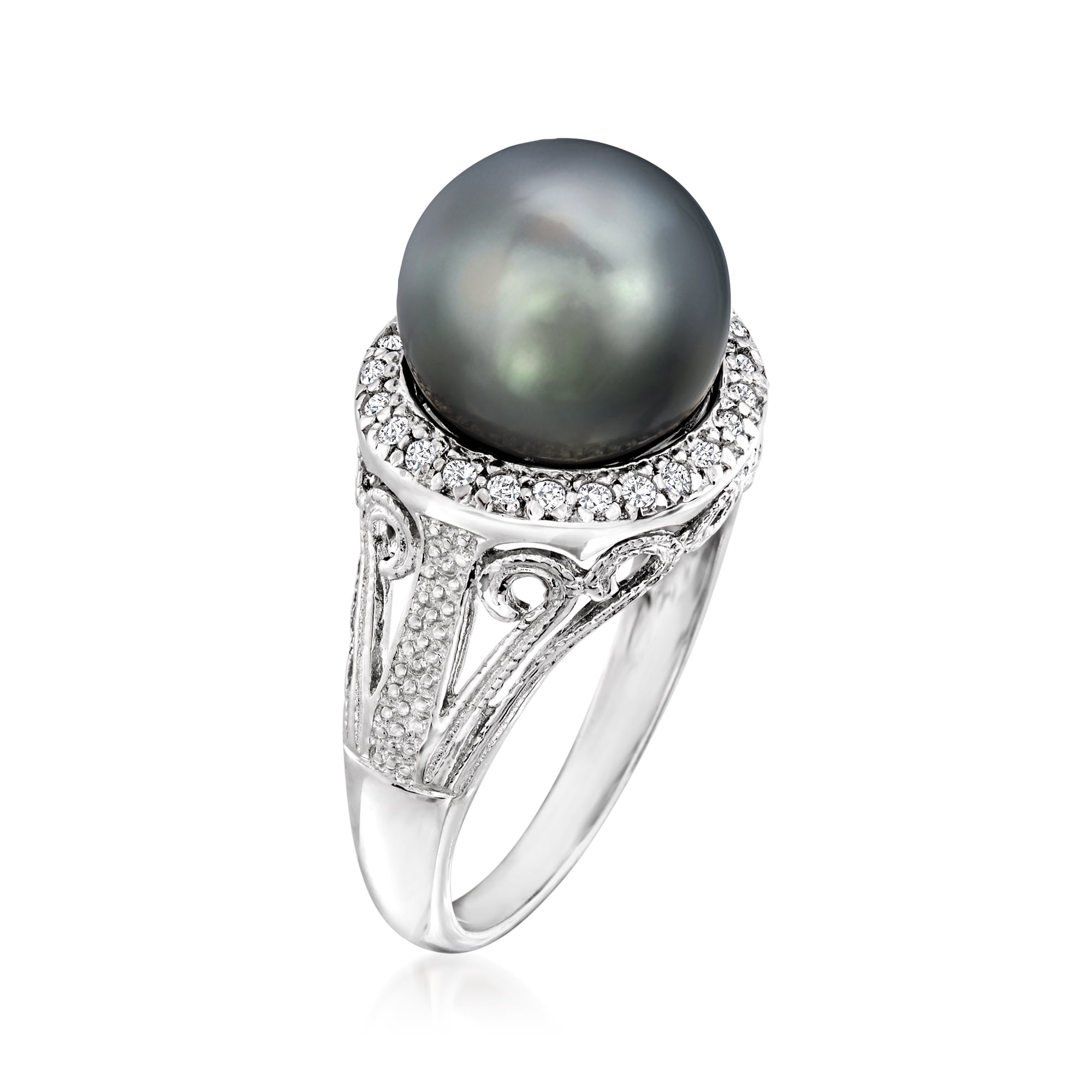 Tahitian black store pearl ring