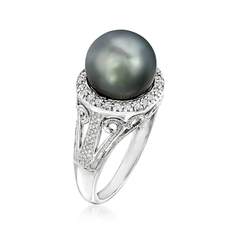 12mm Natural White South Sea Pearl Ring 925 Silver Pearl Ring