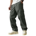 thumbnail image 2 of Lumtrix Men's Relaxed Fit Cargo Pants Baggy Straight Leg Casual Work Sweatpants with Pockets for Hiking Fishing Dark Gray XL, 2 of 9