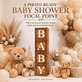 thumbnail image 2 of Happy Greetings Baby Shower Party Decoration - 4 Wood Grain Bear Blocks with Baby Letter, 2 of 12