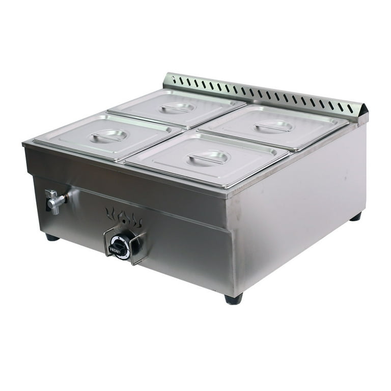MNSSRN Stainless Steel Buffet Stove, Catering Food Warmer, 9-Liter Electric  Hot Pot, Food Warmer with Lid for Banquets, Commercial Warmer 600W for
