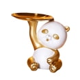 thumbnail image 4 of Multipurpose Panda Figurine Holding Storage Tray Statue Desk Sundries Container Aureate and White, 4 of 9