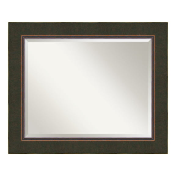 Milano Bronze Beveled Wood Bathroom Wall Mirror