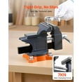 thumbnail image 2 of VEVOR Bench Vise, 4.5 Inch, Portable Workbench Vice with 270° Swivel Base, Quick Release Rotating Bench Clamp, Cast Iron Construction, for Woodworking, Metalworking, Drilling, Sawing, Cutting Conduit, 2 of 9