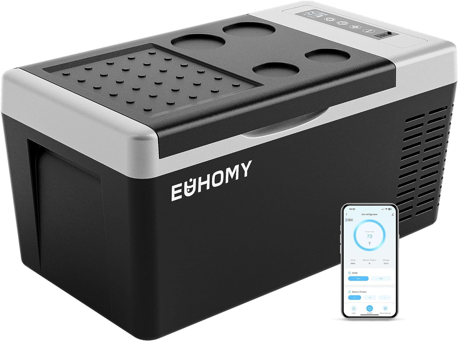 EUHOMY 12 Volt Refrigerator, 18QT Compressor Electric Cooler, Car Fridge -4~68, Portable Refrigerator 12/24V DC 110-240V AC, Portable Freezer for Camping, Travel, Boat