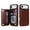 Brown, variant on For iPhone Air Wallet Case with Card Holder, PU Faux Leather Kickstand Card Slots Case, Double Magnetic Clasp and Durable Shockproof Cover