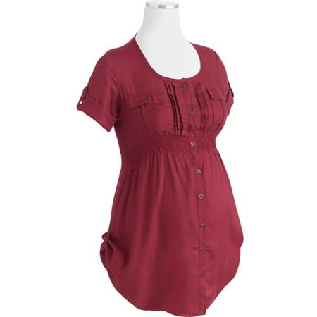 Maternity Woven Fashion Utility Shirt Wi