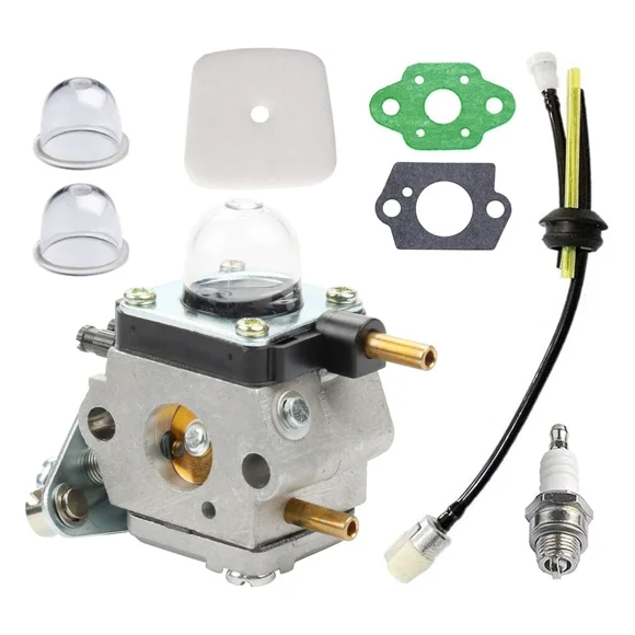 C1U-K54 C1U-K82 Carburetor Kit with Air Filter and Spark Plug - For Mantis 7222 7222E 7222M 7225 7230 7234 SRM2100 GT2000 GT2100 2 Cycle Tiller/Cultivator