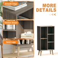 Wood 3 Tier Storage Shelf 8 Cubes Free Standing Bookshelf with Legs