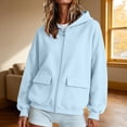 thumbnail image 2 of LIIPEE Zip Up Hoodies For Women Long Sleeve Solid Color Hooded Sweatshirts Ladies Fall Winter Comfortable Sweatshirt With Pockets,XL, 2 of 4