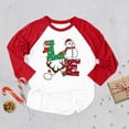 thumbnail image 5 of Camiseta con estampado de ciervos navideños para niños, camiseta navideña para niñas y niños, camisetas con mangas raglán, ropa para hermanos, camiseta para niños, 5 of 5