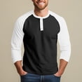thumbnail image 2 of Men’s Three Quarter Sleeve Baseball T-Shirt Casual Cotton Sport Athletic Top, 2 of 8