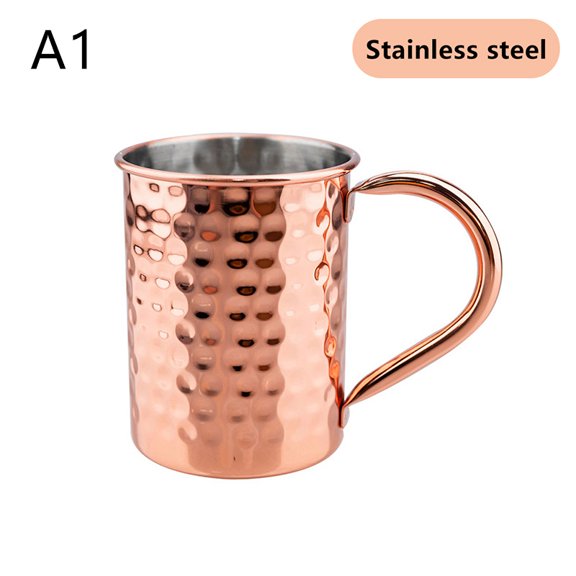 500ml 100% Copper Moscow Mule Mug Cocktail Wine Cup Hammered Coppery Beer Mugs Coffee Mug Milk Cup Bar Cup Drinkware Durable