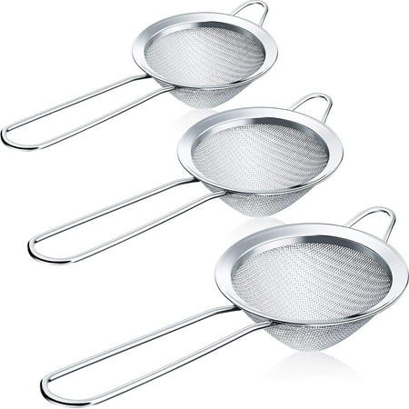 

3 Pcs Fine Mesh Strainers Stainless Steel Strainer Conical Strainers for Straining Teas Sifting Flour Sugar Spices and Herbs