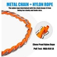 thumbnail image 4 of YSTINNG Chew Proof Metal Dog Leash for Medium Large Dogs, Chain Link Anti Chew 4FT Strong Anti Bite Dog Leash Comfortable Soft Padded Handle Orange DYF329-2186, 4 of 7