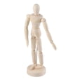 thumbnail image 1 of Wooden Manikin Unfinished Jointed Mannequin Poseable with Base Perfect for Home Decoration 8 Inch, 1 of 5