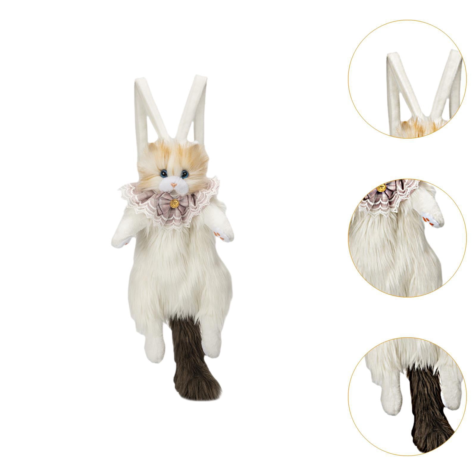 Abbraccia Cute Stuffed Cat Doll Backpack Funny Animal Shaped Backpack for Pet Lovers Gifts Brown