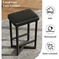 thumbnail image 4 of Rugerasy 4PC Bar Stools,24.6" Counter Height Backless Barstools,Upholstered PU Leather Seats with Metal X-Frame & Footrest,Modern Kitchen Stools for Home Bar,Black, 4 of 6