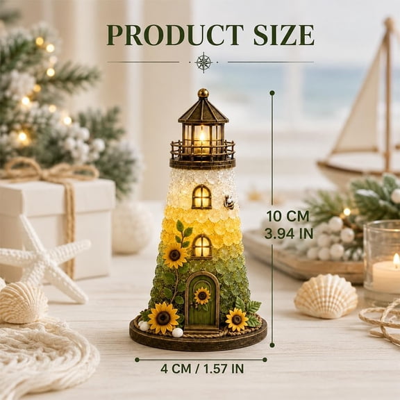 DIY Sea Glass-Style Lighthouse Collection – LED Lighted 3D Craft Kit for Ocean & Christmas Decor(M)