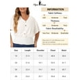 thumbnail image 6 of Agnes Orinda Women's Plus Size V Neck Short Sleeve Button Decor Smocked Shirred Blouses 2X White, 6 of 6