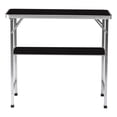thumbnail image 4 of Portable Folding Bar Table with Shelf, Tradeshow Podium Table with Black Skirt and Carrying Bag, for Indoor Outdoor Party Picnic Exhibition, Black, 4 of 15