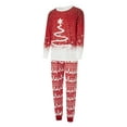 thumbnail image 3 of Elippeo Christmas Family Pajamas Matching Christmas Pajamas for Family, Long Sleeve Star Tree Print Tops + Pants Set Sleepwear, 3 of 10