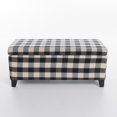 thumbnail image 1 of Christopher Knight Home Ottoman de Rangement en Tissu Breanna, Damier Noir, 1 of 10