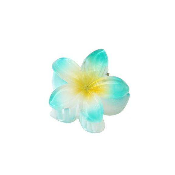 10 pc Plastic Claw Hair Clips Hair Accessories for Women & Girls Flower Cyan 40mm