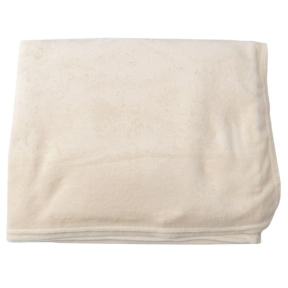 WORGEOUS Flannel Fleece Blanket Couch Solid Color Bed Blanket Sheet(Creamy White)